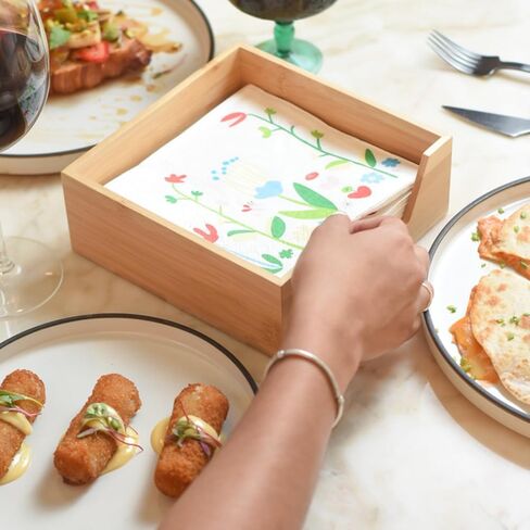 Bamboo Napkin Holder For Table 9.29" x 5.43" x 2.56" - Japanding Design, Multipurpose - Stylish Home Decor Napkin Organizer. in Saudi Arabia