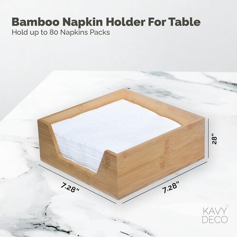 Bamboo Napkin Holder For Table 9.29" x 5.43" x 2.56" - Japanding Design, Multipurpose - Stylish Home Decor Napkin Organizer. in Saudi Arabia