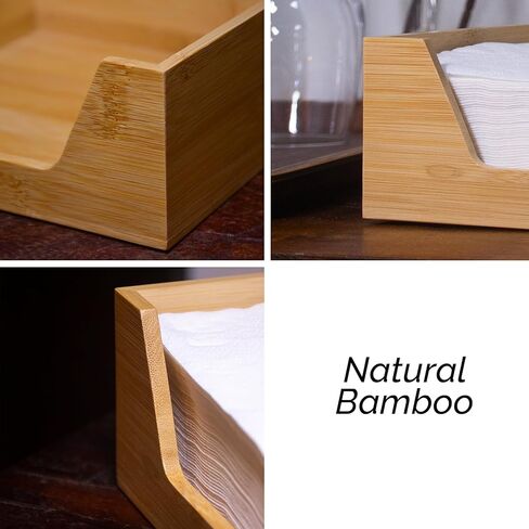 Bamboo Napkin Holder For Table 9.29" x 5.43" x 2.56" - Japanding Design, Multipurpose - Stylish Home Decor Napkin Organizer. in Saudi Arabia
