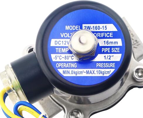 1/2 Inch Stainless Steel Electric Solenoid Valve 110V AC Normally Closed, Includes of 2 Fittings, Tape, 2 Clamps, 1 Pair of Gloves for Water, Air, Diesel in Saudi Arabia