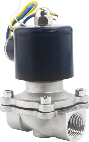 1/2 Inch Stainless Steel Electric Solenoid Valve 110V AC Normally Closed, Includes of 2 Fittings, Tape, 2 Clamps, 1 Pair of Gloves for Water, Air, Diesel in Saudi Arabia