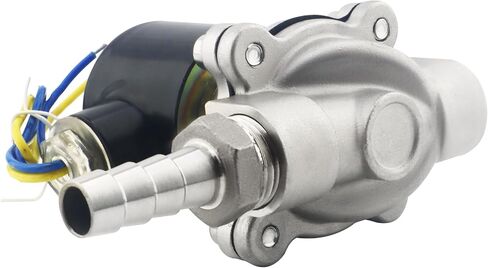 1/2 Inch Stainless Steel Electric Solenoid Valve 110V AC Normally Closed, Includes of 2 Fittings, Tape, 2 Clamps, 1 Pair of Gloves for Water, Air, Diesel in Saudi Arabia