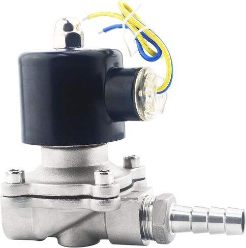 1/2 Inch Stainless Steel Electric Solenoid Valve 110V AC Normally Closed, Includes of 2 Fittings, Tape, 2 Clamps, 1 Pair of Gloves for Water, Air, Diesel in Saudi Arabia