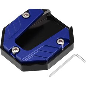 X AUTOHAUX Universal Motorcycle Kickstand Pad CNC Side Stand Foot Extension Support Plate Blue