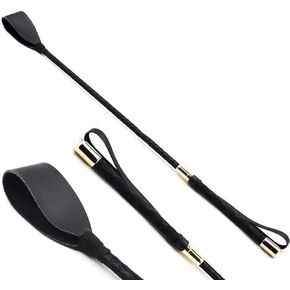 سوط حصان HR Farm-18 بوصة مع جلد البولي يوريثان، سوط حصان الفروسية، سوط حصان مزدوج، محاصيل سوداء لركوب الخيل in Kuwait