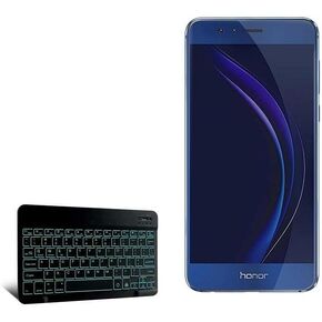 BoxWave Keyboard Compatible with Honor 8 - SlimKeys Bluetooth Keyboard - with Backlight, Portable Keyboard w/Convenient Back Light - Jet Black
