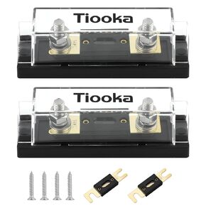 300A ANL Fuse Holder Kit with 300Amp Fuses 0/2/4/8 Gauge AWG Fuse Block 2 Pack for Car Audio Truck DIY Fuse Box Automotive Fuse Block Heat Resistant