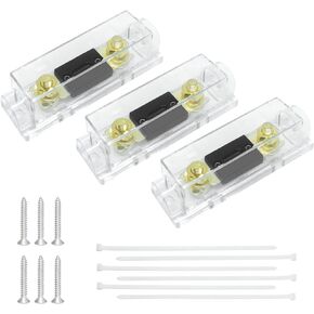 150 Amp ANL Fuse Holder 3 Pack Inline Fuse Holder Block Kit with 150A Fuses 0/2/4/8 Gauge AWG Inline ANL Fuse Holder for RV Car Audio Alarm Amplifier