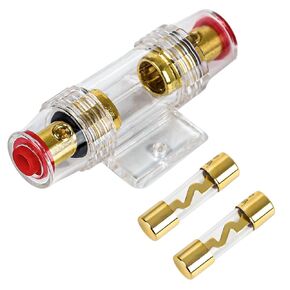 4-8 Gauge AWG in-line Fuse Holder with 100A AGU Fuses for Car Audio, Alarm, Amplifier, Compressors, Waterproof Inline Fuse Holder 100 AMP