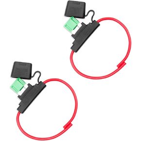 Waterproof In-line Fuse Holder Fit for MAXI Fuse 20A, 30A, 40A, 50A, 60A, 70A, 80A, 100A, 8 Gauge AWG, 2PCS
