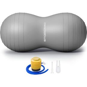 Peanut Ball,Peanut Exercise Ball,Yoga Ball,Pregnancy Ball,Peanut Stability Ball,for Kids Therapy,Labor Birthing,Core Strength Training(Include Pump) (39x20 inch (100x50cm), Gray)