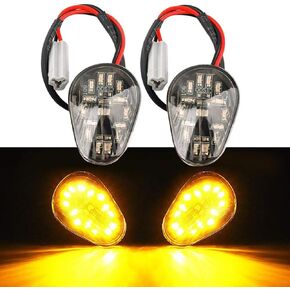 2 PCS Amber LED Turn Signal Indicator Light Lamp Flush Mount For Yamaha YZF R1 R3 R6 R6S FZ6 FZ1 FZ Fazer FZ6R FZ07 FZ8 FZ09 TMAX MT-07 MT-09 Smoked Lens