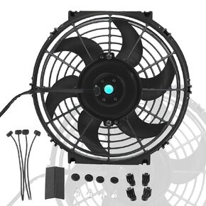 7" inch Universal Slim Fan Push Pull Electric Radiator Cooling Fan with 12V 800 CFM Mount Kit