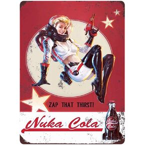 Vintage Tin Sign - Nuka Cola - Retro Metal Signs Poster Iron Painting Plaque Wall Decor for Bar Cafe Home 12×8 Inch