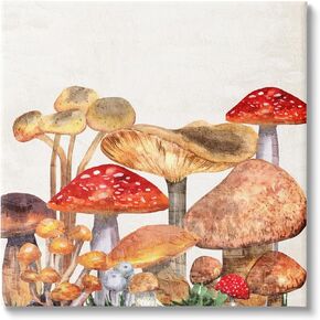 Stupell Industries Rustic Woodland Mushrooms Canvas Wall Art by Kim Allen