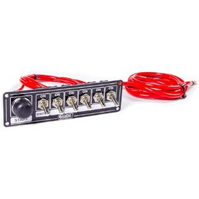 Quickcar Racing Products 50-865 Ignition Panel Blk. w/Start But. 5 ACC
