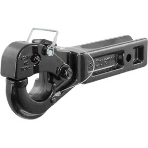CURT 48010 Pintle Hook Hitch for 2-1/2-Inch Receiver, 20,000 lbs, Fits 2-1/2-In Lunette Ring, GLOSS BLACK POWDER COAT