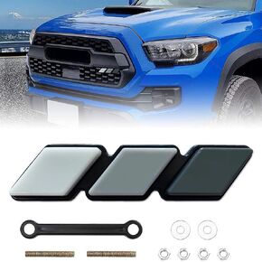 Tri-Color Front Grill Badge Emblem for Tacoma 4 Runner Tundra Sequoia Rav4 Highlander（White/Gray/Black