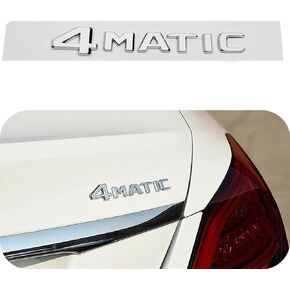 4-MATIC Silver/Chrome Auto Trunk Door Fender Bumper Badge Decal Emblem Adhesive Tape Sticker Compatible for All Mer-ced-es-Be-nz Accessories –Silver