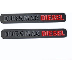Yoaoo 2Pack OEM Black Duramax Diesel Allison Truck Emblem Badges Compatible with Silverado 2500 3500 Hd Sierra Matte Black Red