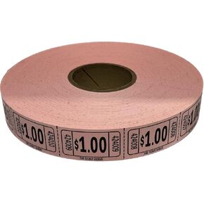 The Ticket Gurus-roll of 2000 Pink $1.00 Tickets Single Roll Consecutively Numbered Raffle Tickets in Saudi Arabia