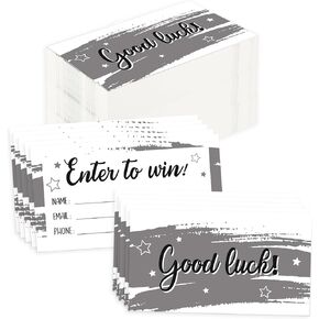 300 Pcs Grey Enter to Win Raffle Tickets Cards 3.5 x 2 Inch Entry Form Ticket Cards for Contest, Auction, Raffles, Ballot Box with Space for Name, Email Address Phone Number Fields (300)