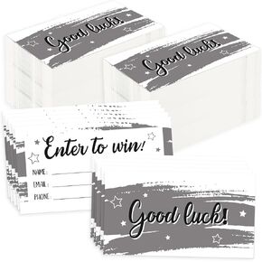 300 Pcs Grey Enter to Win Raffle Tickets Cards 3.5 x 2 Inch Entry Form Ticket Cards for Contest, Auction, Raffles, Ballot Box with Space for Name, Email Address Phone Number Fields (300)