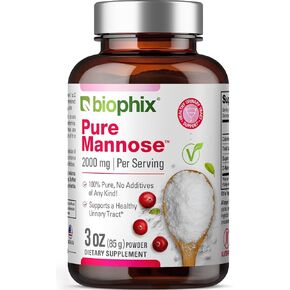 biophix Pure Mannose 100 Percent Powder 2000 mg 3 oz 85 Grams - Supports Urinary Bladder Tract Health