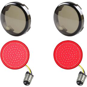 2 Inch Bullet 1157 Front LED Turn Signal Lights Motorcycle Running Light with smoked lens Compatible with 1986-2023 Harley Touring Dyna Softail Sportster Road King Street Glide Iron 883
