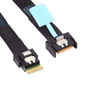 cablecc Mini Cool Edge IO MCIO STR PCI-E 5.0 SFF-8654 PCI-E Slimline SAS 8i 74Pin Male to 74Pin SFF-8654 SAS 4.0 Male SFF-8654 Extender Cable 50cm