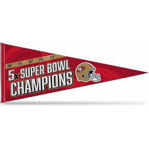 Rico Industries NFL Football Multi Champ 12" x 30" Felt Wall Décor Pennant - Great for Home/Bed Room/Man Cave Décor