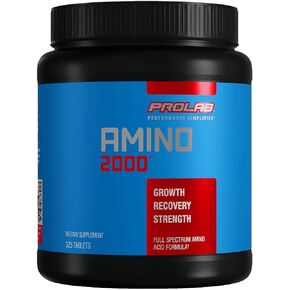 Prolab Nutrition Amino 2000, Essential Amino Acids, EAAs, Muscle Recovery, Lean Muscle Mass, 325 tablets