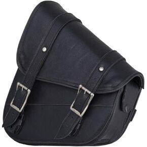 Motorcycle Saddle Bags Leather Motorcycle Solo Swing Arm Bag For Softails Sportsters Choppers Waterproof Side Bags For Motorcycle (Solo Bags-Right Side, Black, 10" x 10.5" x 4")
