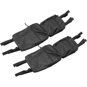 X AUTOHAUX 2-Pack Black Quad ATV 4-Wheeler Fender Cargo Storage Hunting Bags Saddle Bags Luggage Bag with Zipper for Polaris Sportsman Scrambler TRX FourTrax Outlander