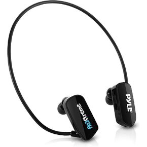 Pyle MP3 Player Bluetooth Headphone - Waterproof Swim IPX8 Flexible Wrap-Around Style Headphones Built-in Rechargeable Battery Bluetooth w/ 8GB Flash Memory & Replacement Earbuds - PSWP28BK Black
