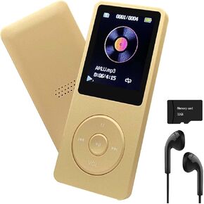 MP3 Player 32GB Music Player Voice Recorder with Speaker Earphone Portable HiFi Lossless Sound E-Book HD Screen 1.8 inch Support up to 128GB (Earphones Include)