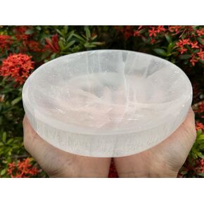 Jumbo Selenite Bowl, 8" Gemstone Carved Selenite Crystal Charging Bowl, Huge Selenite Crystals Bowl For Smudging and Reiki