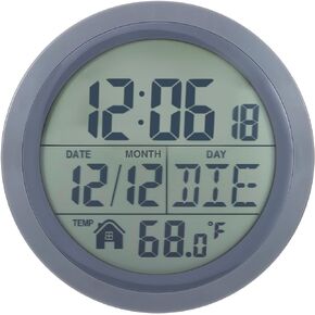 ALLOMN Digital Shower Clock, Waterproof Bathroom Shower Timer Wall Clock with Alarm, Large Screen Shower Wall Clock with Temperature Display and Suction Cup for Bathroom, Bedroom and Kitchen in Kuwait