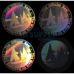 100 Mark of Business Hologram Self Stick ID Overlays (with UV Eagle)