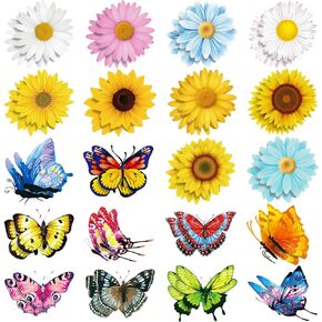 40 Pieces Summer Sunflower Cutouts Butterfly Cutouts Gerbera Daisy Cutouts for Classroom Bulletin Board School Wall Birthday Party Decoration