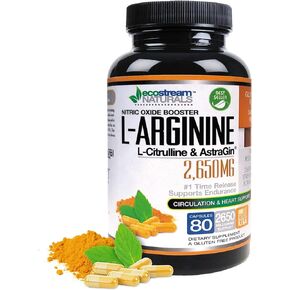 MAX 2650mg Nitric Oxide Booster L-Arginine - L-Citruline and Astragin - Time Release 2650 MAX Formula