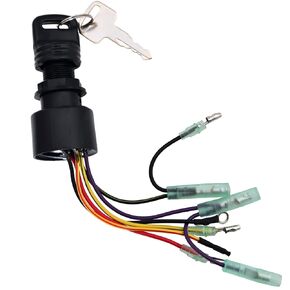 Boat Ignition Switch with Key, for Mercury Mariner Outboard Motor Control Box with 2 Keys 3 Position 6 Wire Connectors -Replace for Mercury Ignition Switch 87-17009A2 87-17009A5