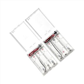 2Pcs 18650 Battery Storage Case 3 Slots x 3.7V for 3x18650 Batteries Holder Box Container with ON/Off Leads and Switch PC Plastic Material Nickel-Plated Shrapnel Transparent case