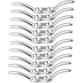X AUTOHAUX 10Pcs 2-1/2 Inch Stainless Steel Flagpole Cleat Hook Boat Deck Cleats Rope Cleat Handle Universal for Marine Boat Ship