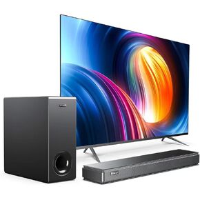 أشرطة صوت بقوة 100 وات للتلفزيون مع مضخم صوت كبير مقاس 5.25 بوصة، شريط صوت محيطي منزلي للتلفزيون الذكي مع اتصال ARC/AUX/USB/بصري in Kuwait