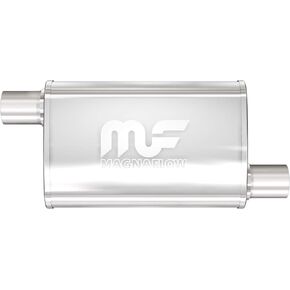 MagnaFlow Performance Exhaust Muffler 11234: 2"/2" Inlet/Outlet, 4x9x14" Oval, Stainless Steel, Satin Finish