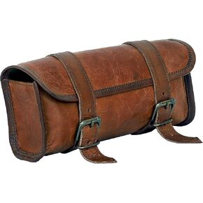 C CUERO Genuine Leather Handlebar Bicycle Motorcycle Saddle Bag Utility Tool kit Handlebar Travel Accessory Pouch, Motorcycle Small kit Bag, Christmas New Year Gift Idea