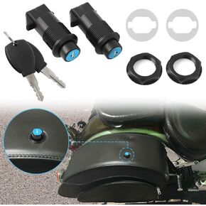 for Universal(for Honda Yamaha Kawasaki Suzuki Harley and so on) RS Motorcycle Hard Saddlebags Black RS Lock Set with 2 Keys