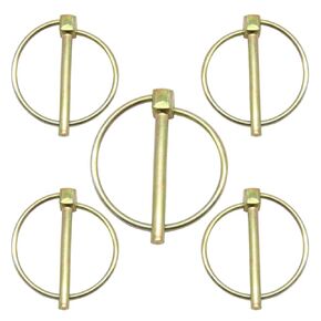 5Pcs 3/16"Lynch Pin Set ,Pin Length 1-3/4"Zinc Plated Carbon Steel Fasteners Safety Pins Lock for Trailers, Tractors，Trolley，Mowers(O-4.5x45mm)