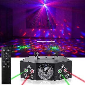 DJ Disco Ball Party Lights with DMX512 and Sound Activated, LED Stage Lighting Show Strobe Light for Parties Indoor Dance Wedding Karaoke Bar KTV Club Christmas Halloween Music Rave Lamp
